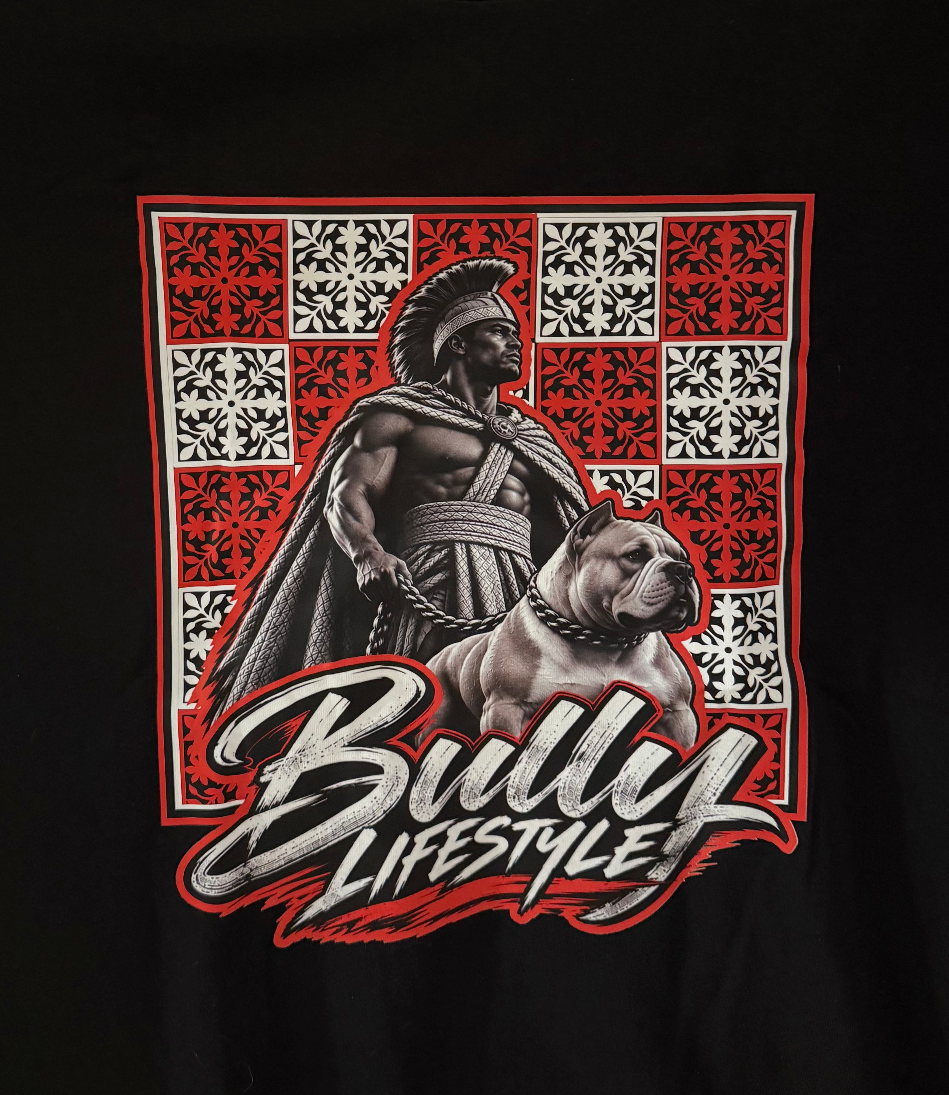 Bully Lifestyle Hawaiian Quilt Tee – Red & White
